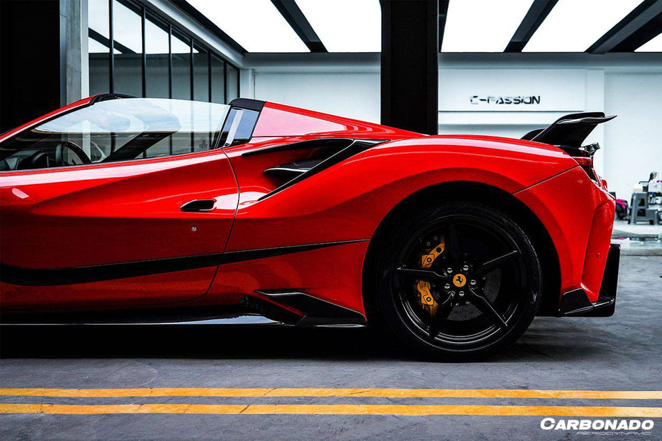 2015-2019 Ferrari 488 GTB & Spider MSY Style Carbon Fiber side air intake fins - Carbonado