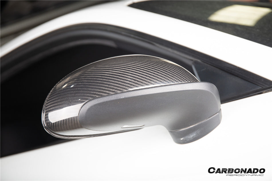 2012-2019 Porsche 911 991.1 991.2 Carrera & 981 Cayman Boxster OEM Style Dry Carbon Fiber Mirror Housing Replacement - Carbonado