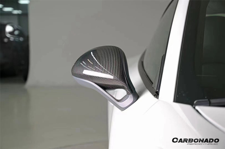 2012-2019 Porsche 911 991.1 991.2 Carrera & 981 Cayman Boxster Convert Sport Style Dry Carbon Fiber Mirror Housing Replacement - Carbonado