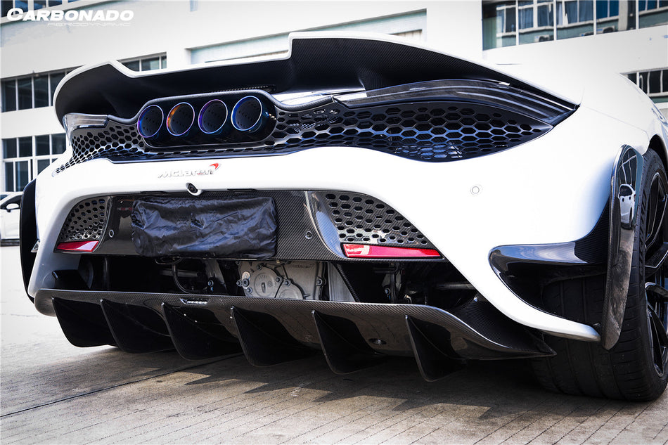 2017-2022 McLaren 720s 765LT-Style Rear Bumper and Wing - Carbonado