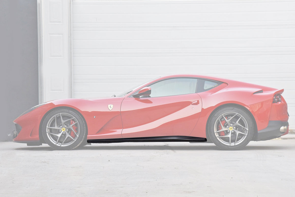 2017-2024 Ferrari 812 Superfast GTS OEM Style Dry Carbon Fiber Side Skirts - Carbonado