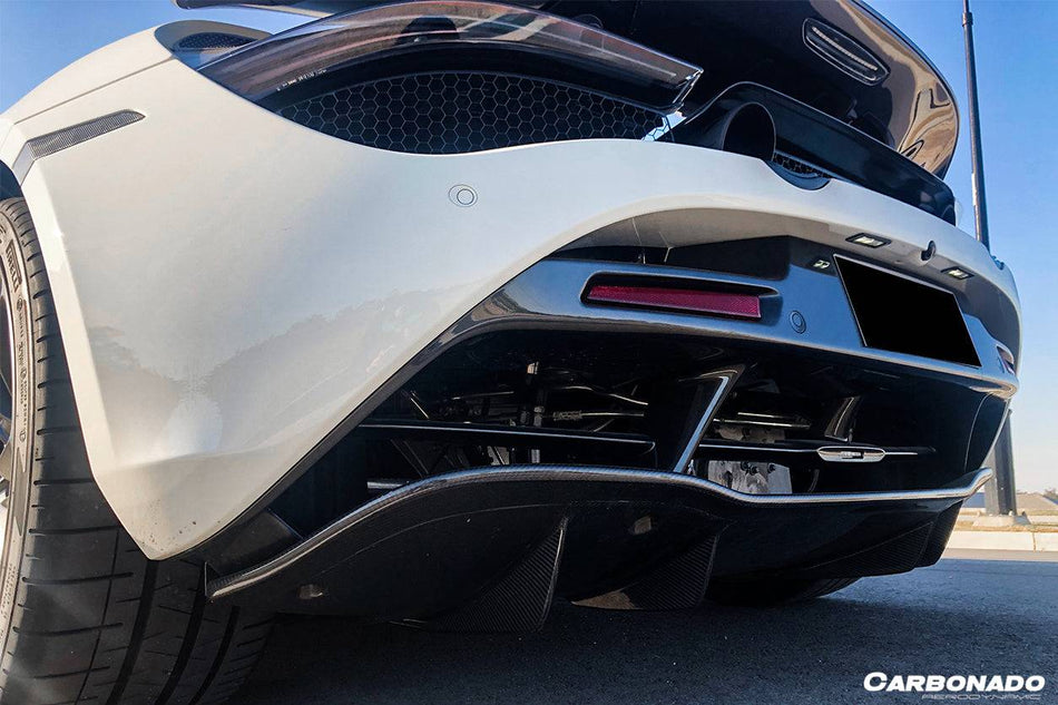 2017-2022 McLaren 720S OEM Style Carbon Fiber Rear Bumper Center Valance - Carbonado