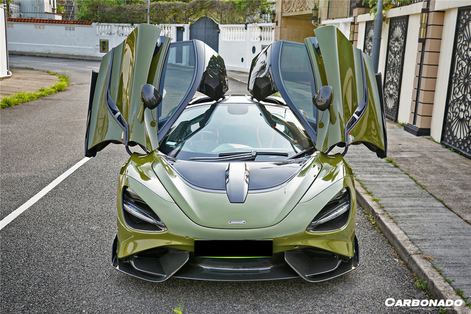 2017-2022 McLaren 720S 765LT-Style Dry Part Carbon Fiber Front Bumper - Carbonado