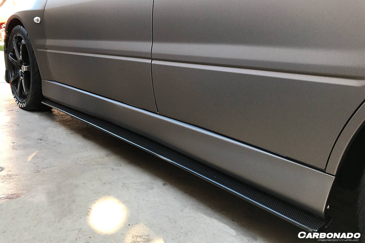 2003-2006 Mitsubishi Evolution 7/8/9 RX Style Carbon Fiber Side Skirts - Carbonado Aero