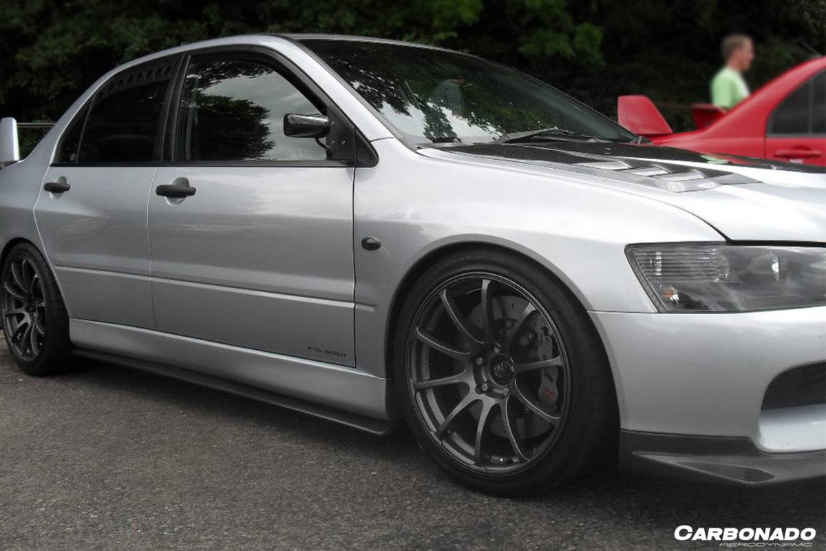 2003-2006 Mitsubishi Evolution 7/8/9 RX Style Carbon Fiber Side Skirts - Carbonado Aero