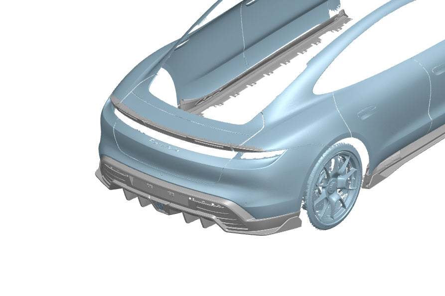 2019-2024 Porsche Taycan AD Style DRY Carbon Fiber Trunk Spoiler - Carbonado