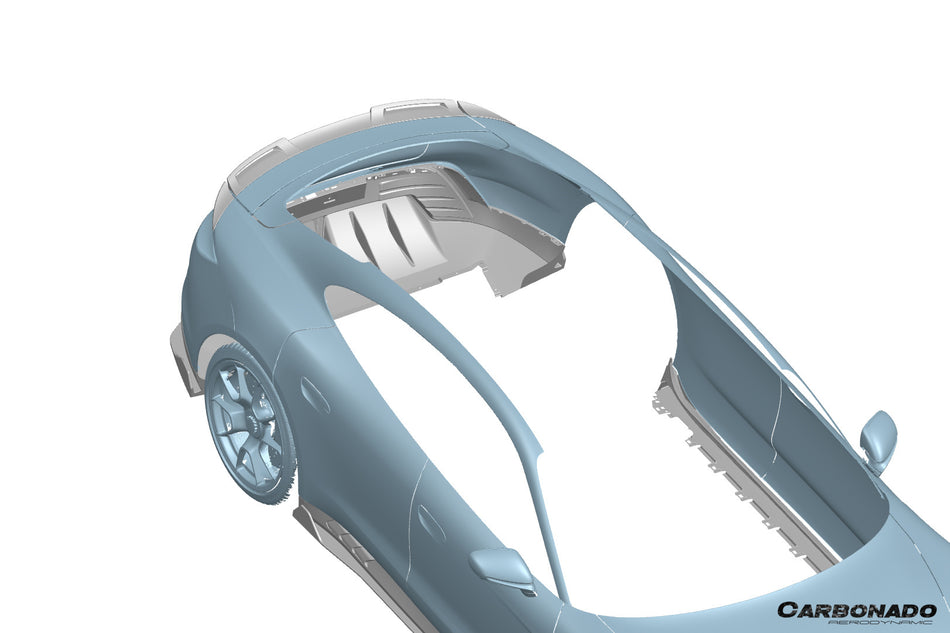 2019-2024 Porsche Taycan AD Style DRY Carbon Fiber Trunk Spoiler - Carbonado