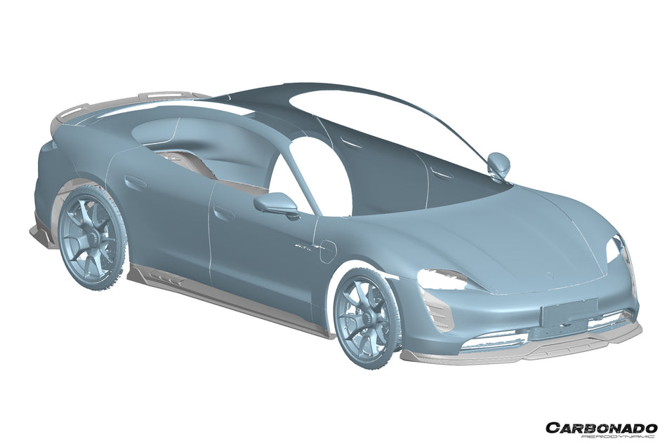 2019-2024 Porsche Taycan AD Style DRY Carbon Fiber Front Bumper Air Vents - Carbonado