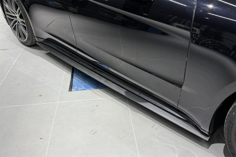 2024-2025 Porsche Panamera 976 OD Style Dry Carbon Fiber Side Skirts - Carbonado