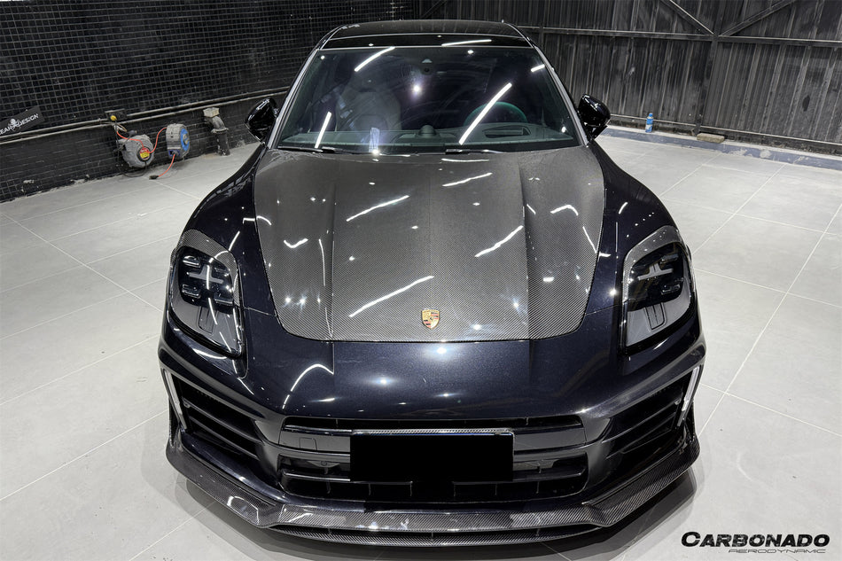 2024-2025 Porsche Panamera 976 OD Style Dry Carbon Fiber Headlight Eyelid Eyebrow Cover - Carbonado