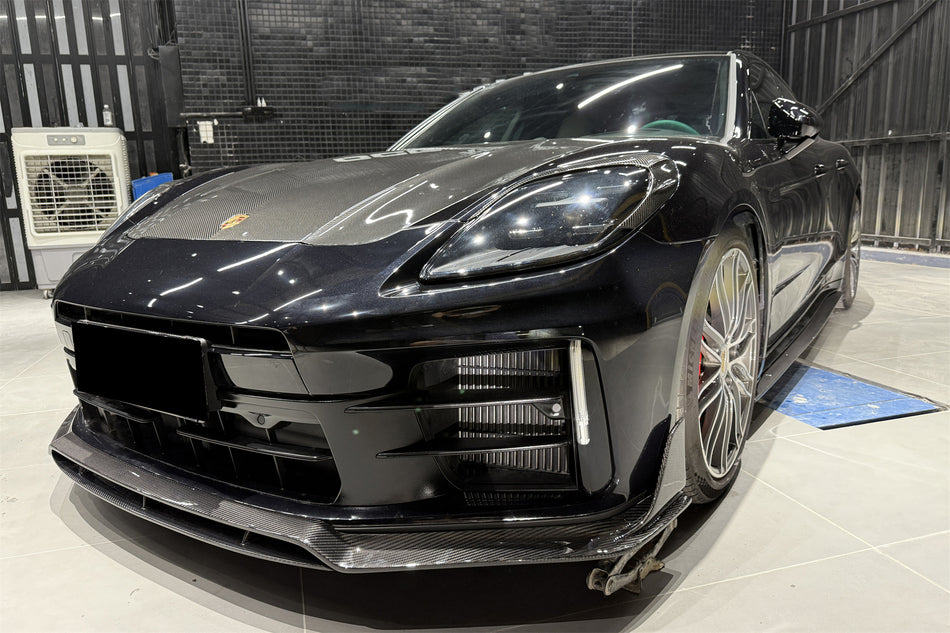 2024-2025 Porsche Panamera 976 ODV1 Style Dry Carbon Fiber Front Lip - Carbonado