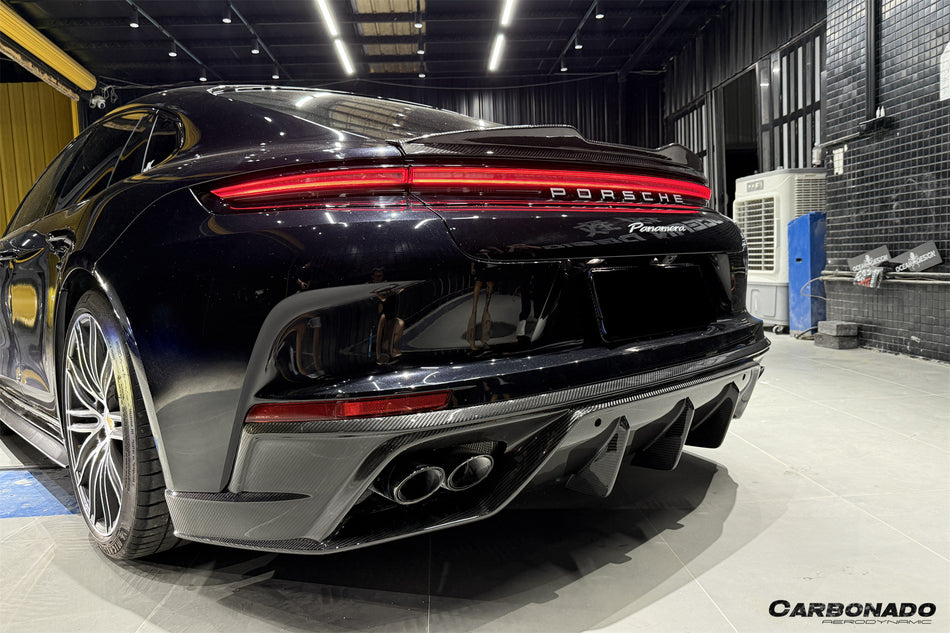 2024-2025 Porsche Panamera 976 OD Style Dry Carbon Fiber Rear Diffuser Lip - Carbonado