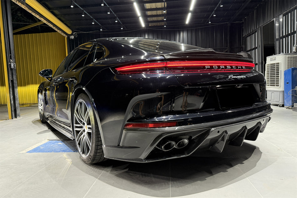 2024-2025 Porsche Panamera 976 OD Style Dry Carbon Fiber Rear Diffuser Lip - Carbonado