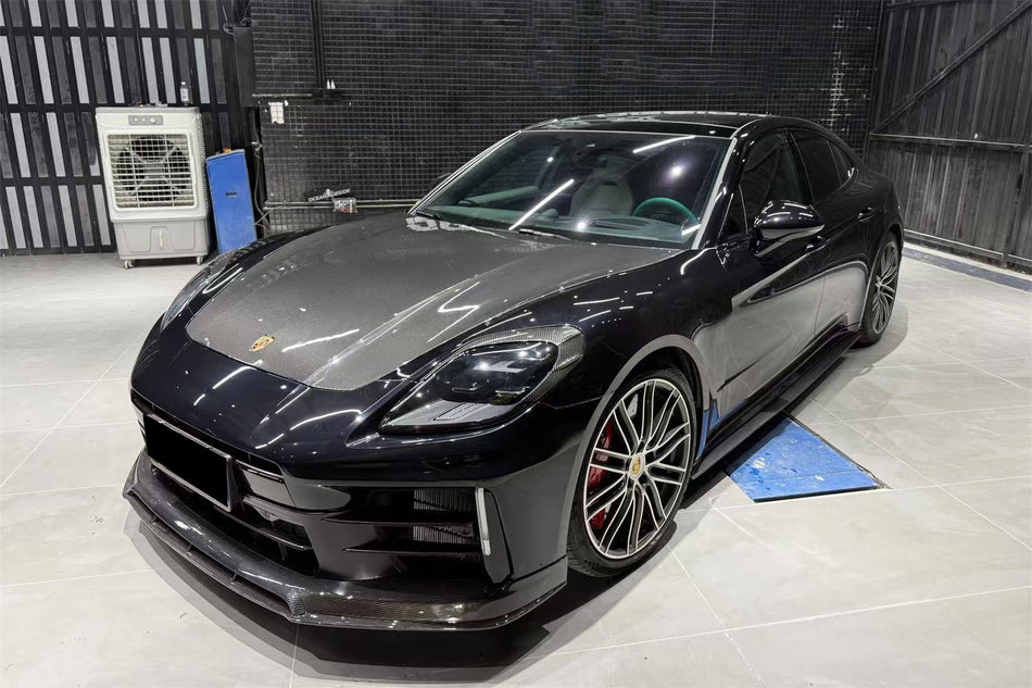 2024-2025 Porsche Panamera 976 OD Style Dry Carbon Fiber Headlight Eyelid Eyebrow Cover - Carbonado