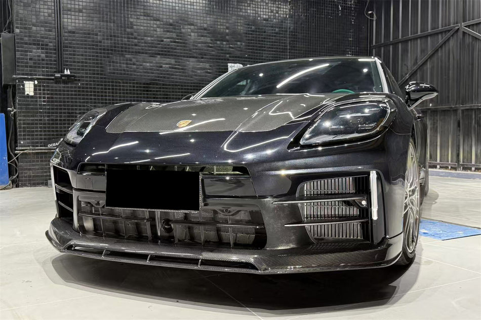 2024-2025 Porsche Panamera 976 ODV2 Style Dry Carbon Fiber Front Lip - Carbonado