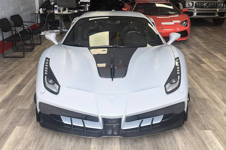 2015-2019 Ferrari 488 GTB & Spider MA Style Carbon Fiber Hood - Carbonado