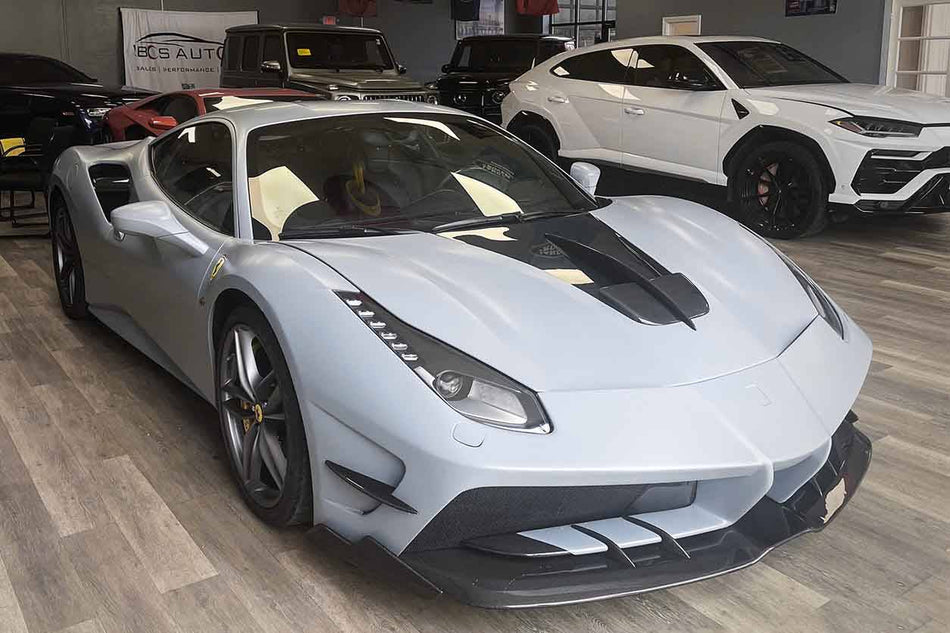 2015-2019 Ferrari 488 GTB & Spider MA Style Carbon Fiber Front Bumper - Carbonado