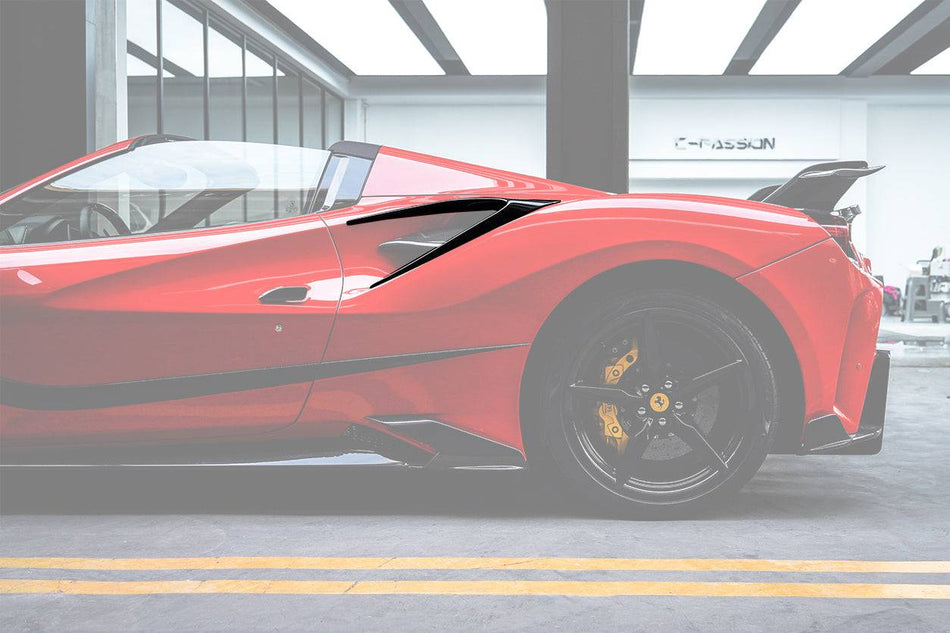 2015-2019 Ferrari 488 GTB & Spider MSY Style Carbon Fiber Side Air Intake Flaps - Carbonado
