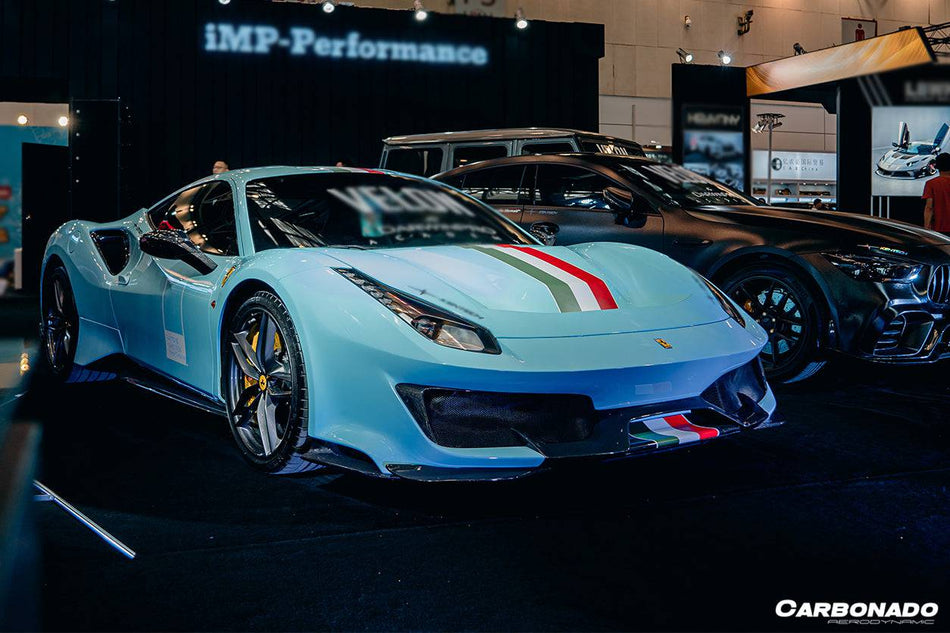 2015-2020 Ferrari 488 Pista & GTB & Spider OEM Style Side Skirts - Carbonado