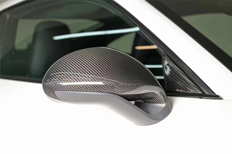 2012-2019 Porsche 911 991.1 991.2 Carrera & 981 Cayman Boxster Convert Sport Style Dry Carbon Fiber Mirror Housing Replacement - Carbonado