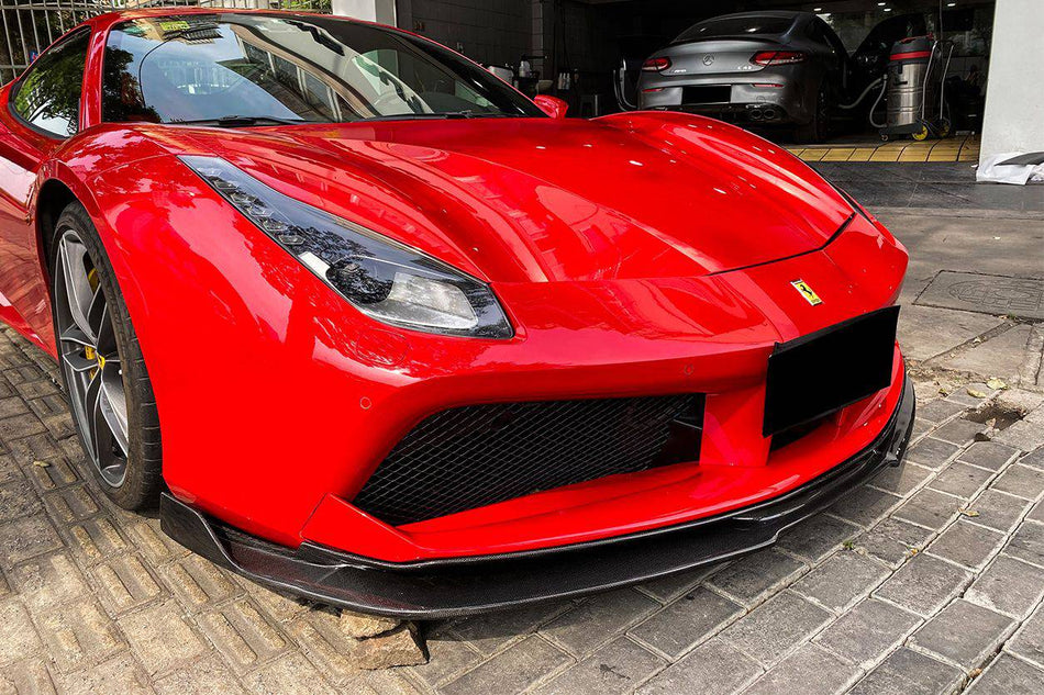 2015-2020 Ferrari 488 GTB Spider RS Style Carbon Fiber Front Lip - Carbonado