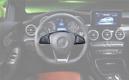 2015-2021 Mercedes Benz W205 C63 AMG Dry Carbon Fiber Interior Steering wheel Trim - Carbonado