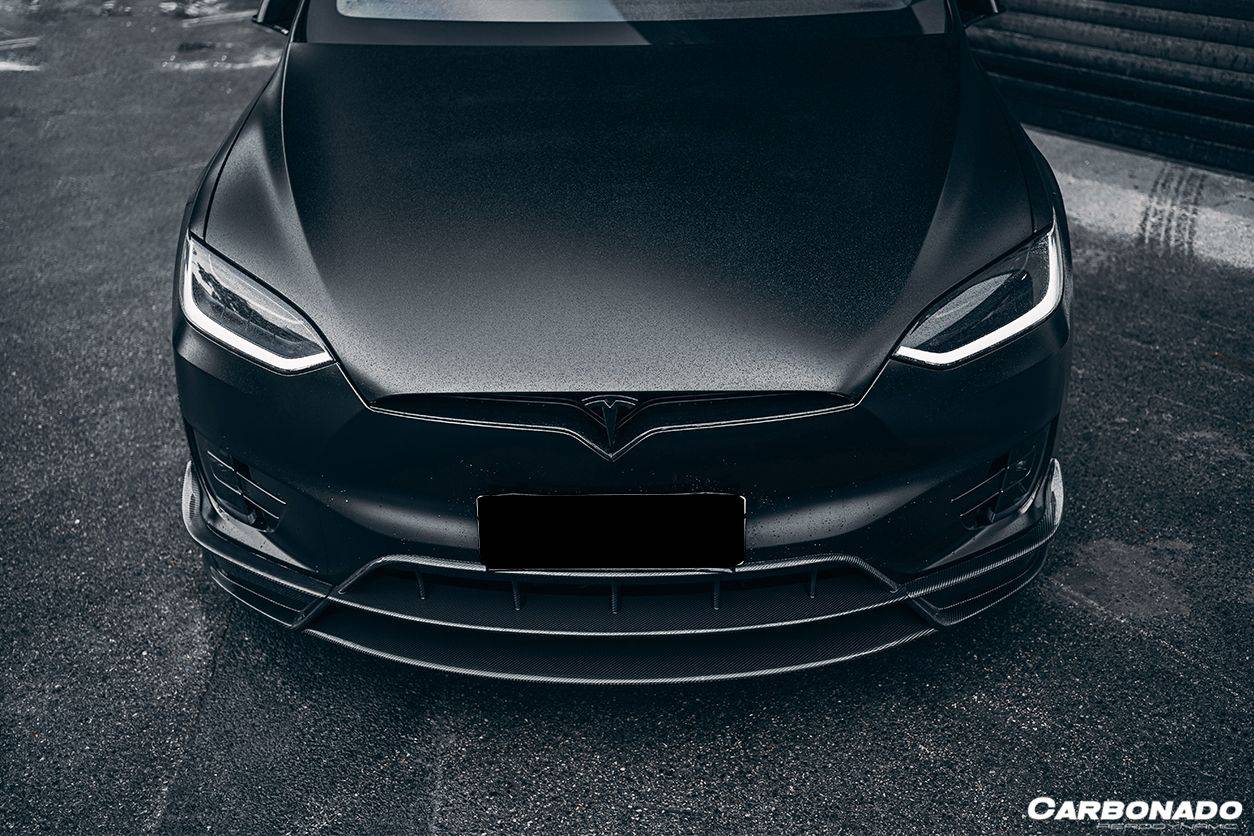 2016-2021 Tesla Model X SUV RZS Style Carbon Fiber Front Canards - Carbonado Aero