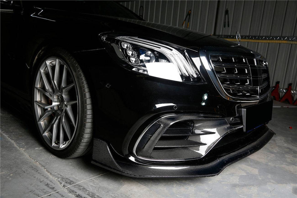 2017-2020 Mercedes Benz S63 AMG W222.2 Sedan MSY Style Carbon Fiber Front Bumper Vents - Carbonado