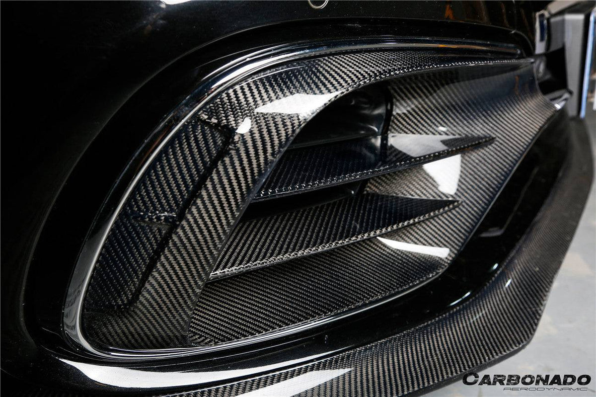 2017-2020 Mercedes Benz S63 AMG W222.2 Sedan MSY Style Carbon Fiber Front Bumper Vents - Carbonado Aero