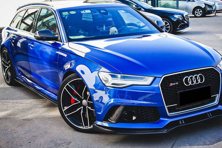 2013-2018 Audi RS6 Avant OE Style Carbon Fiber Front Bumper Caps - Carbonado