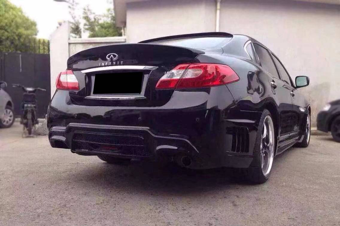 2011-2014 Infiniti Q70 M37 M35 M25 WD Style Rear Bumper w/Tips - Carbonado