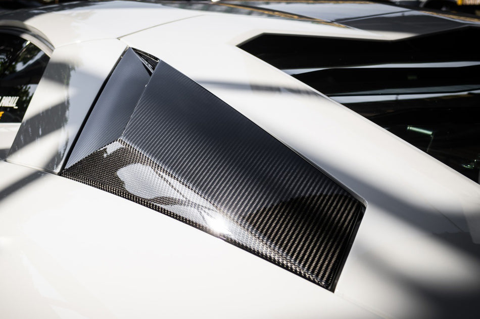 2011-2021 Lamborghini Aventador LP700 LP740 Coupe/Roadster Estilo BKSS Cucharas laterales traseras de fibra de carbono