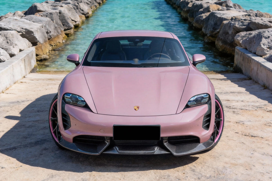 Borde delantero de fibra de carbono estilo Porsche Taycan/4/4S/GTS/TURBO CADO 2019-2023