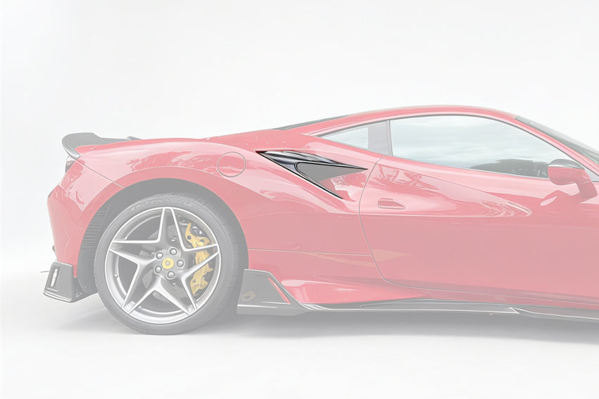 2019-2024 Ferrari F8 MSY Style Autoclave Carbon Fiber Quarter Panel Side Scoops