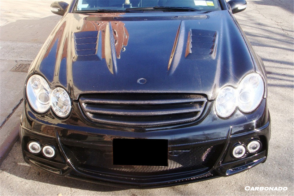 2003-2008 Mercedes Benz W209 CLK & W203 C55 AMG WI Style Hood Bonnet - Carbonado