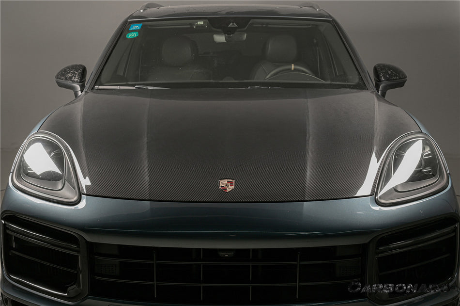 2018-2023 Porsche 9Y0.1 Cayenne & S & Coupe & E-Hybrid OEM Style Dry Carbon Fiber Hood - Carbonado