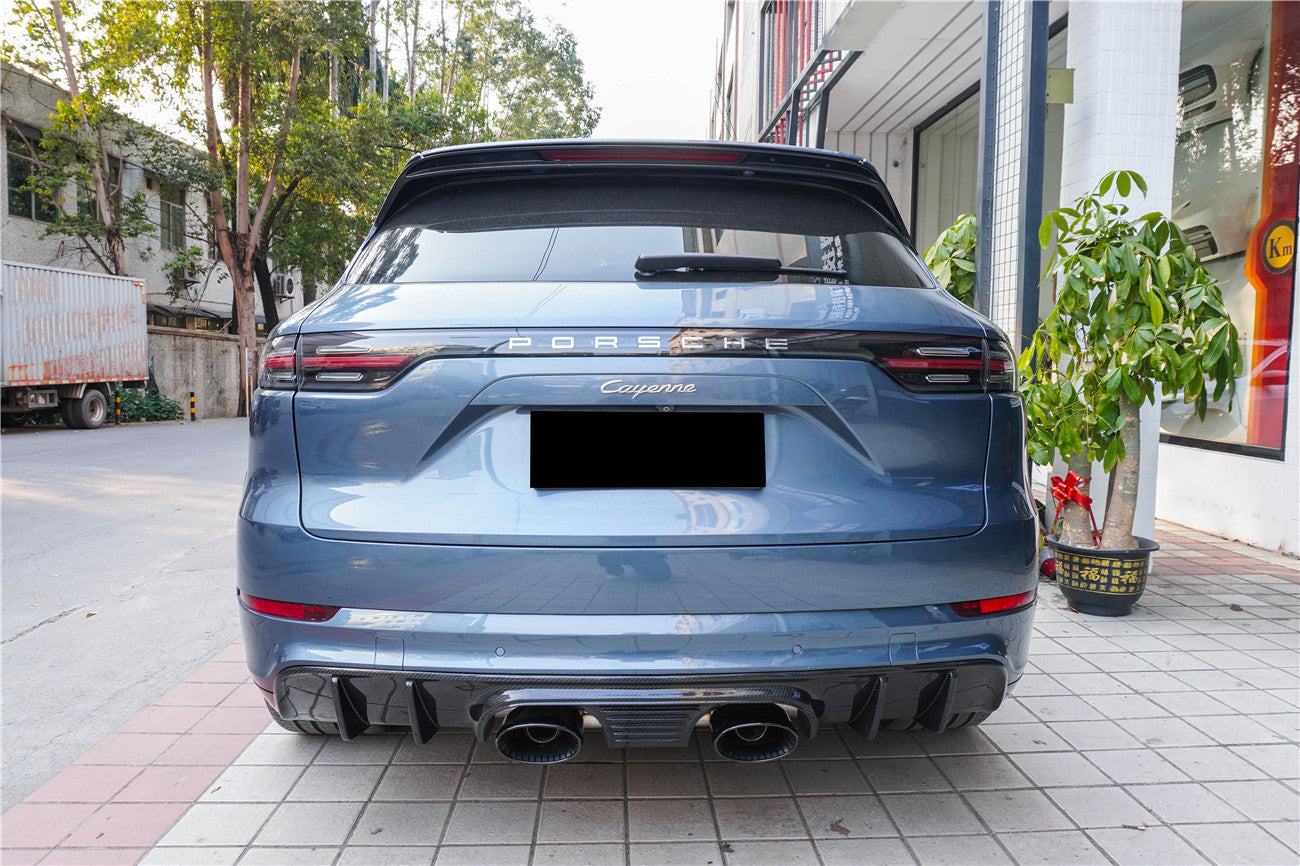 2018-2023 Porsche 9Y0.1 9YA Cayenne & S & E-Hybrid TurboGT-Style Rear Bumper With Exhaust Adapter Pipe - Carbonado