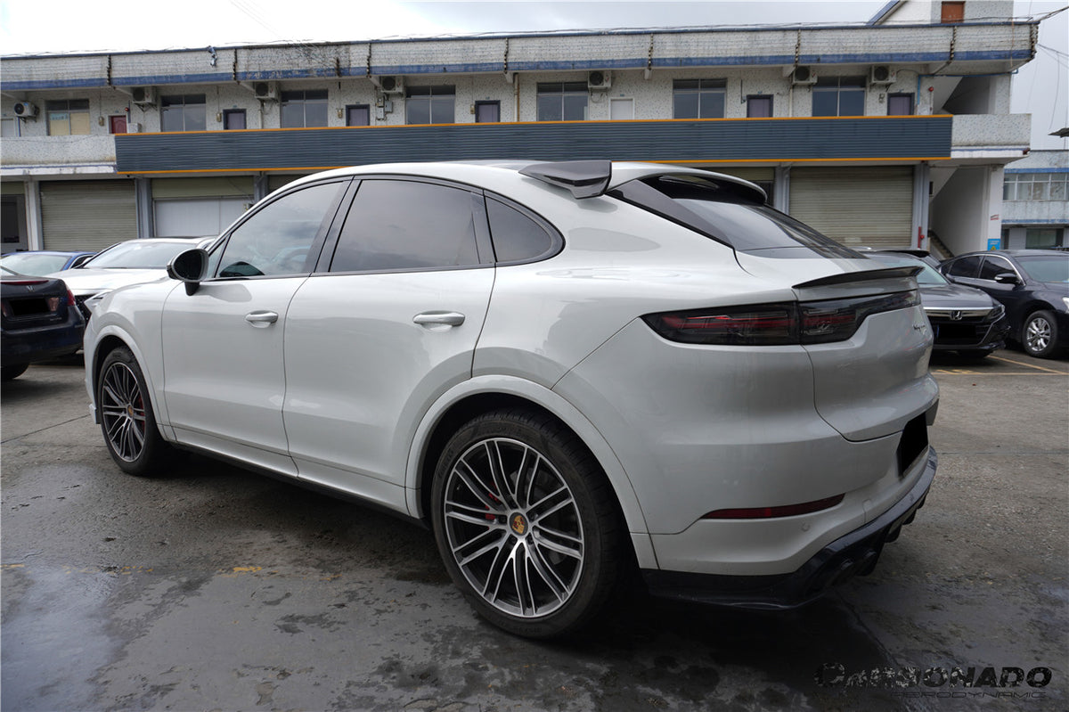 2018-2025 Porsche 9Y0 9YB Cayenne S & GTS & E-Hybrid Coupe Only KT Style Dry Carbon Fiber Roof Spoiler - Carbonado