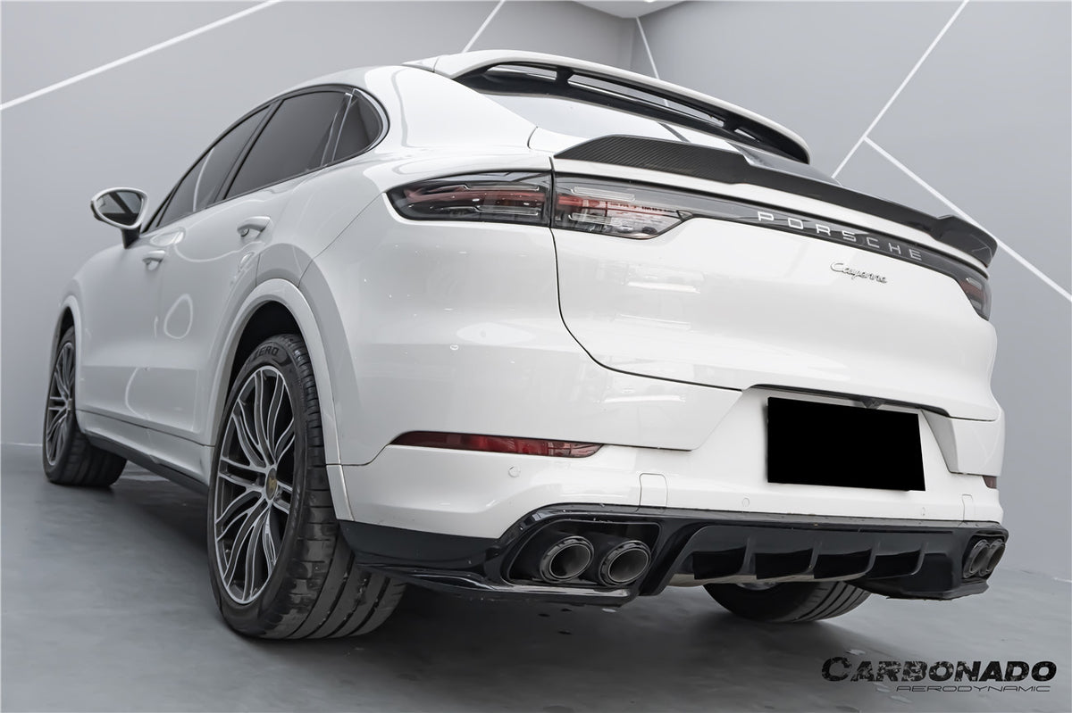 2018-2025 Porsche 9Y0 9YB Cayenne S & GTS & E-Hybrid Coupe Only KT Style Dry Carbon Fiber Trunk Spoiler - Carbonado