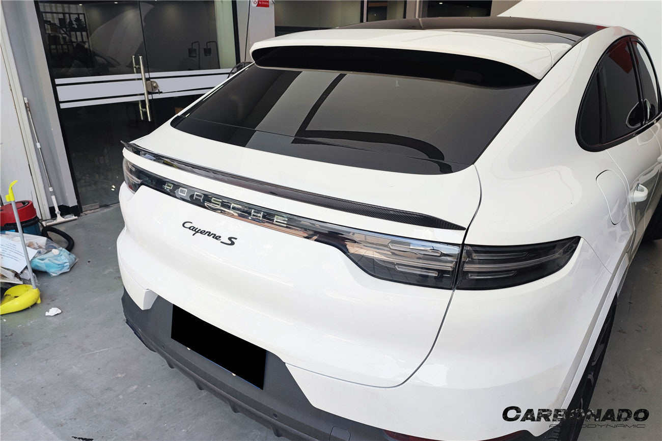 2018-2025 Porsche 9Y0 9YB Cayenne S & GTS & E-Hybrid Coupe Only Turbo Style Dry Carbon Fiber Trunk Spoiler - Carbonado