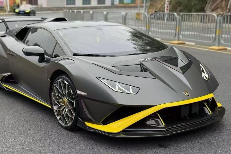 Labio delantero inferior de fibra de carbono seco Lamborghini Huracan STO 2021 en adelante
