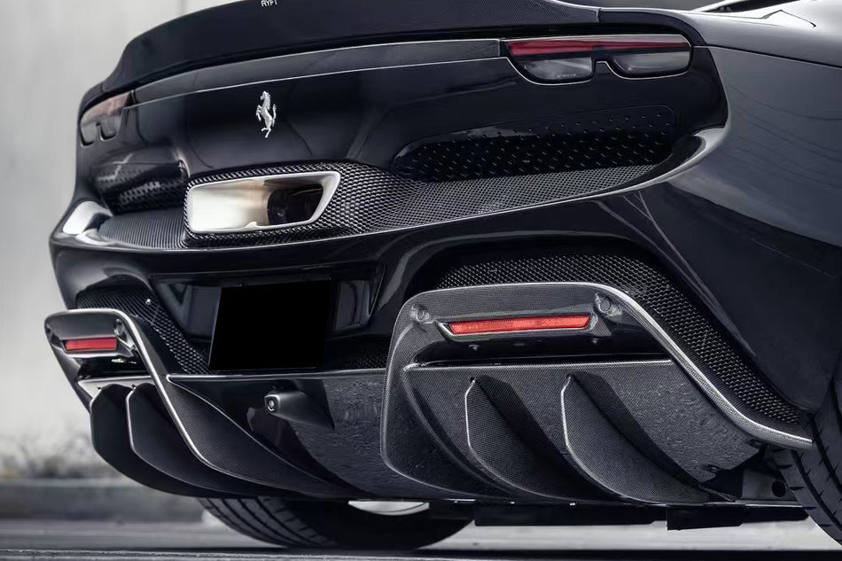 2022-2026 Ferrari 296 Type F171 Autoclave Carbon Fiber Rear Diffuser Lip Carbonado (RT) Fits: GTB, GTS