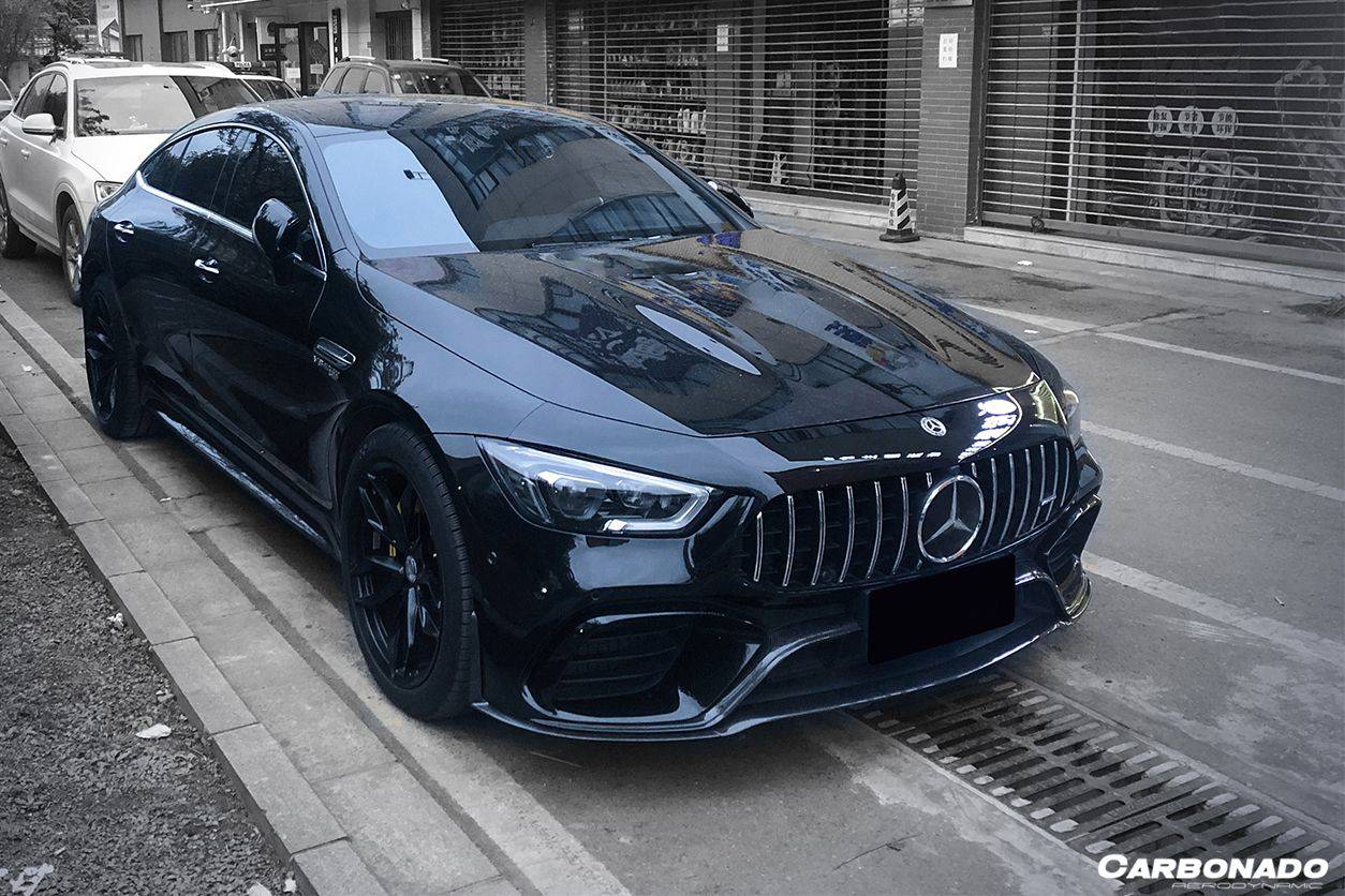 2019-2023 Mercedes Benz AMG GT63/S 4Door Coupe X290 OEM Style Carbon Fiber Middle Front Lip - Carbonado Aero