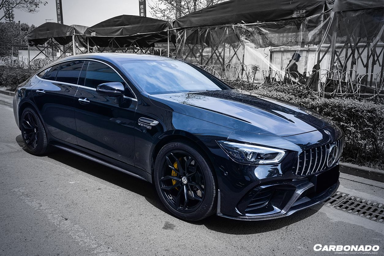 2019-2023 Mercedes Benz AMG GT63/S 4Door Coupe X290 OEM Style Carbon Fiber Middle Front Lip - Carbonado Aero