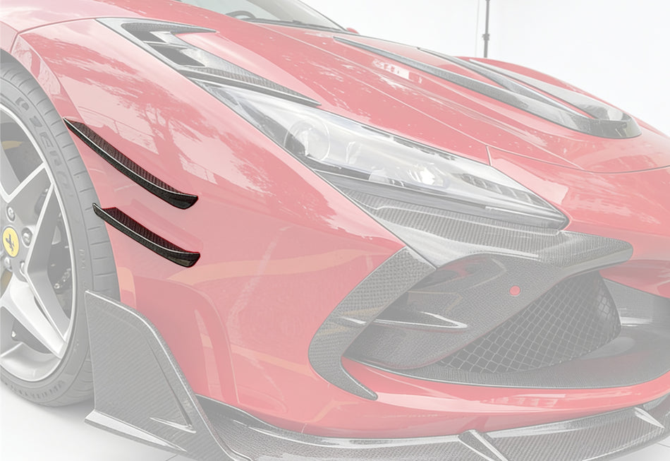 2019-2024 Ferrari F8 MSY Style Autoclave Carbon Fiber Front Bumper Canards