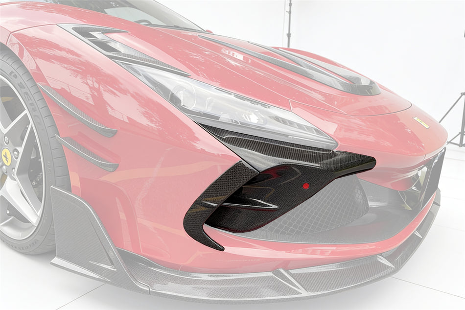 2019-2024 Ferrari F8 MSY Style Autoclave Carbon Fiber Front Bumper Vents