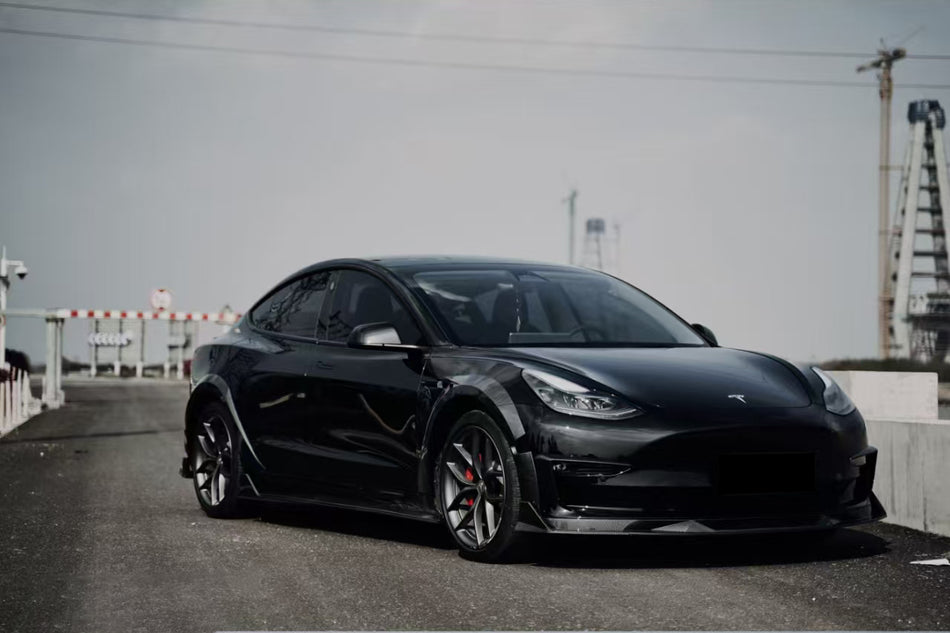 2017-2023 Tesla Pre Model 3 Turbo Style Carbon Fiber & pattern Look Wide body kit - Carbonado