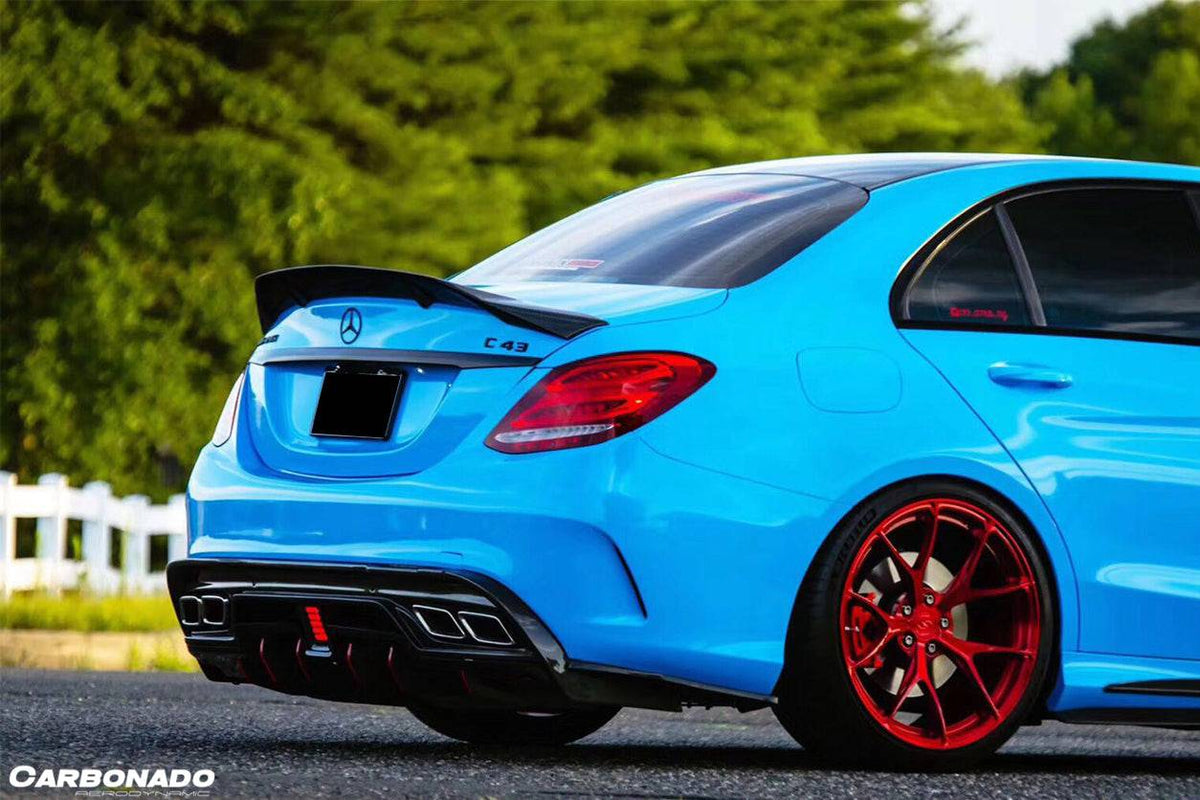 2015-2021 Mercedes Benz C63 AMG C-Class W205 Sedan RT Style Trunk Spoiler - Carbonado