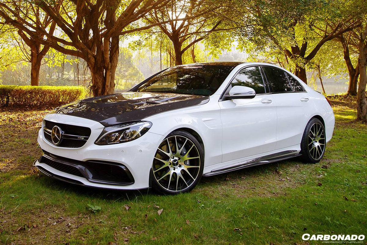 2015-2021 Mercedes Benz C-Class C63 AMG W205 Sedan PS Style Side Skirts - Carbonado Aero