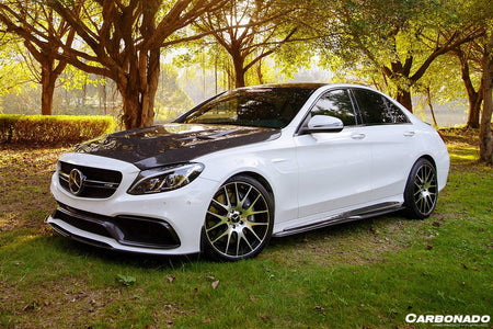 2015-2021 Mercedes Benz C-Class C63 AMG W205 Sedan PS Style Side Skirts - Carbonado Aero